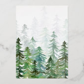 水彩森林 エレガント モダン ラスティック ホリ フォイル 箔シーズンカード (裏面)