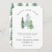 水彩森林 - 新年快乐。 シーズンカード (正面/裏面)