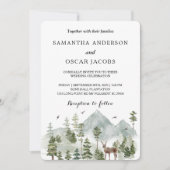 水彩森林 | 木と鹿 招待状 (正面)