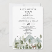 水彩森林 | 樹木と鹿 | 招待状 (正面)