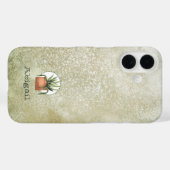 水彩植物とグランジ背景名 Case-Mate iPhoneケース (裏面 (横))