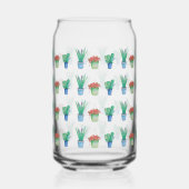 水彩植物と多肉植物デザイン ガラス缶 (左)