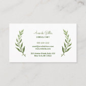 水彩植物の名刺。 名刺 (裏面)