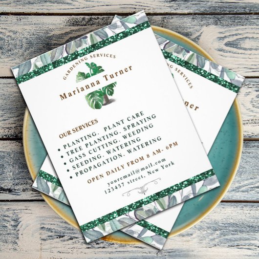 水彩植物の園芸サービス、園芸士 チラシ