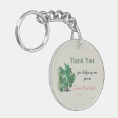 水彩植物の成長を手助けてくれてありがとう キーホルダー (正面左)