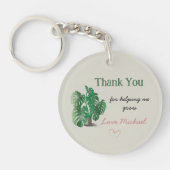 水彩植物の成長を手助けてくれてありがとう キーホルダー (正面)