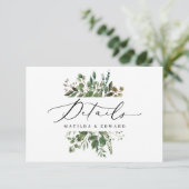 水彩植物の結婚詳細情報 出欠カード (スタンド正面)