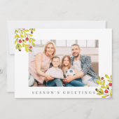 水彩植物の緑の葉のクリスマス シーズンカード (正面)