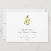 水彩植物の緑の葉のクリスマス シーズンカード (裏面)