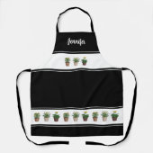 水彩植物の花モノグラムの植物愛好家 エプロン (正面)