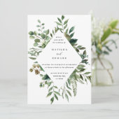 水彩植物の葉のボタニカル ウェディング 招待状 (スタンド正面)