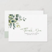 水彩植物の葉の小さな感謝 サンキューカード (正面/裏面)