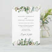 水彩植物の葉の緑のボタニカルウェディング 案内状 (スタンド正面)