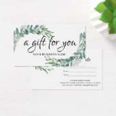 水彩植物の葉の贈与証明書 (デスク)