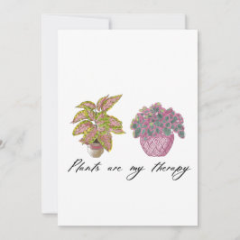 水彩植物は私のセラピー 招待状