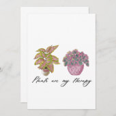 水彩植物は私のセラピー 招待状 (正面/裏面)