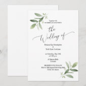 水彩植物ウェディング招待状 招待状 (正面/裏面)