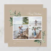 水彩植物エレガント学の緑の写真 シーズンカード (正面/裏面)