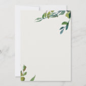 水彩植物エレガント学第30歳の誕生日 招待状 (裏面)