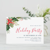 水彩植物クリスマスホリデーパーティー 招待状 (スタンド正面)