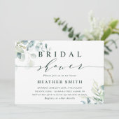 水彩植物グリーンの花嫁シャワー 招待状 (スタンド正面)