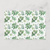 水彩植物グリーンウェディング エンクロージャーカード (裏面)