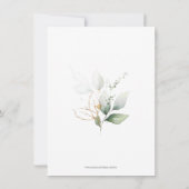 水彩植物グリーン ベビーシャワー 招待状 (裏面)