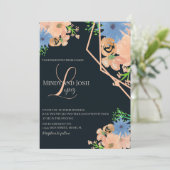 水彩植物スクリプト モノグラム ウェディング 招待状 (スタンド正面)