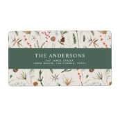 水彩植物セージモダングミニマルリーン ラベル (正面)