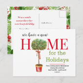 水彩植物ニューモダンホーム | 私たちは引っ越した 案内ポストカード (正面/裏面)