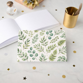 水彩植物パターン | ボタニカルリーフ ゲストブック