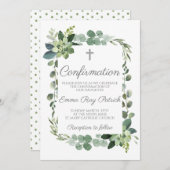 水彩植物フレーム確認 招待状 (正面/裏面)