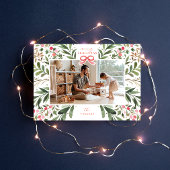 水彩植物フレーム フラット ホリデー カード