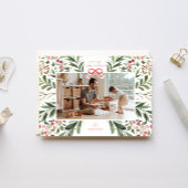 水彩植物フレーム フラット ホリデー カード