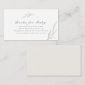 水彩植物ベビーシャワー絵本リクエストブック エンクロージャーカード (正面/裏面)