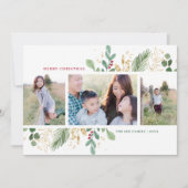 水彩植物マルチフォトフレーム ホリデーカード (正面)