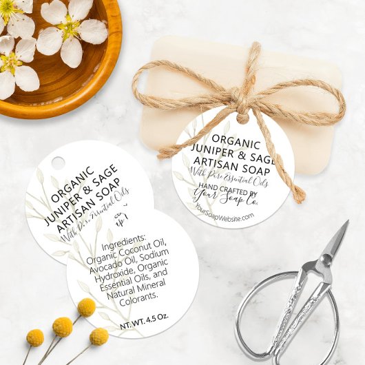 水彩植物モダン ソープ ハングタグ 🌿 フェイバータグ