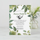 水彩植物ヴィンテージ ティーパーティー 招待状 (スタンド正面)