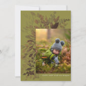 水彩植物体フラットニューイヤーカードグリーン シーズンカード (正面)