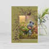 水彩植物体フラットニューイヤーカードグリーン シーズンカード (スタンド正面)