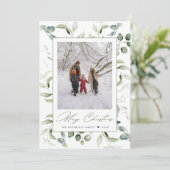 水彩植物体フレームメリークリスマスフォト シーズンカード (スタンド正面)