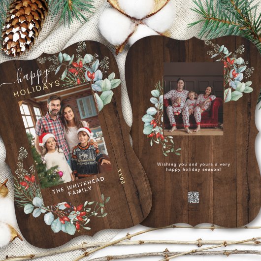 水彩植物写真ダークウッド シーズンカード