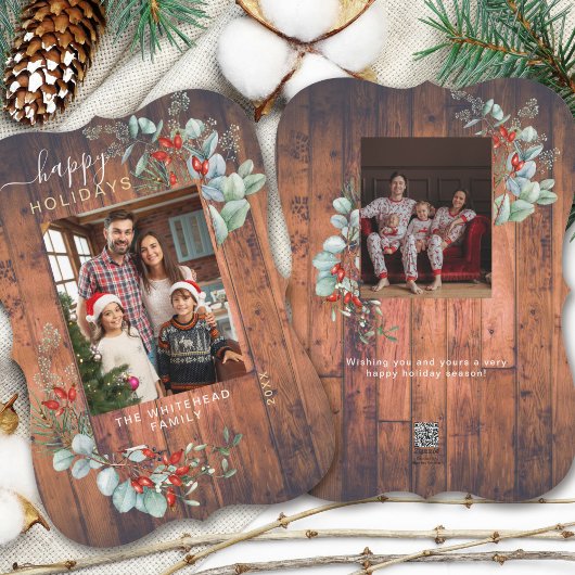 水彩植物写真木材 シーズンカード