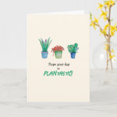 水彩植物和多肉植物デザイン カード (黄色い花)