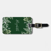 水彩植物園アイビーセージシダ緑 ラゲッジタグ (正面横)