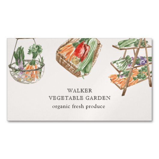 水彩植物園ビジネスカード マグネット名刺 (正面)