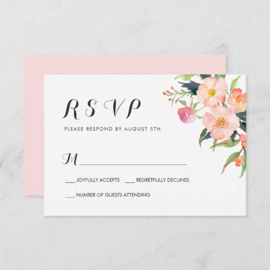水彩植物園フローラRSVP応答 出欠カード (正面/裏面)