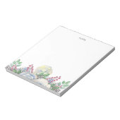 水彩植物多肉性先生女性 ノートパッド (回転)
