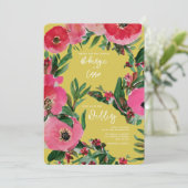 水彩植物学アネモネイエロ結婚ーズ 招待状 (スタンド正面)