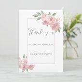 水彩植物学パステルピンクフローラサンキュー 招待状 (スタンド正面)